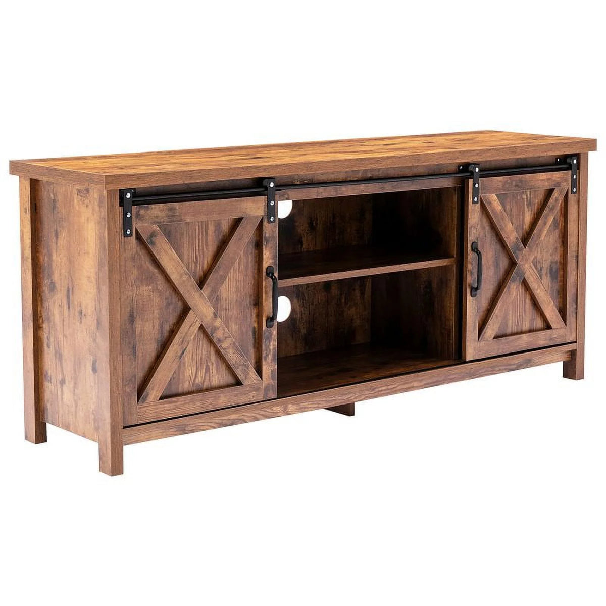 58 Farmhouse Sliding Barn Door TV Stand B5069