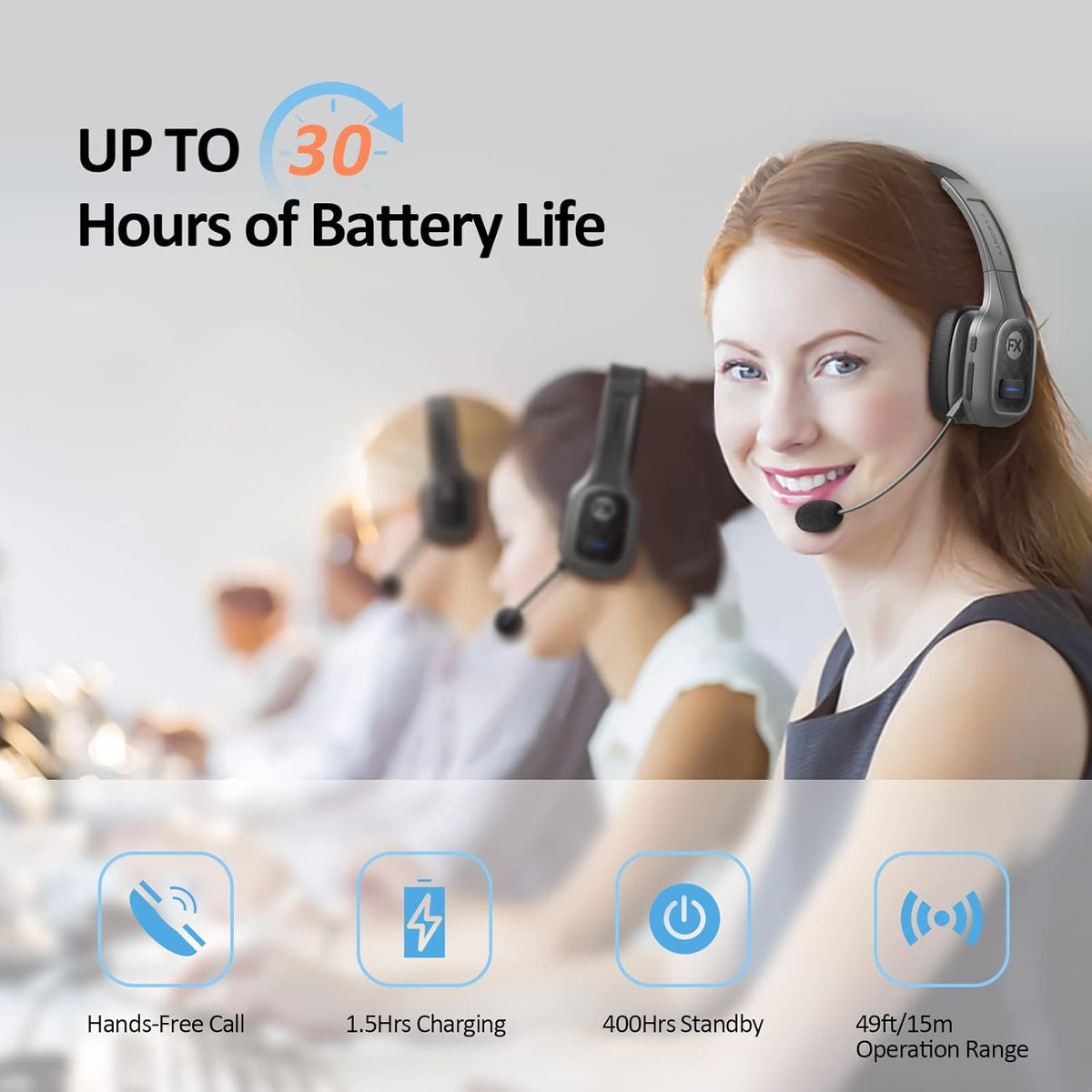 Bluetooth Headset with Microphone Noise Canceling E9136