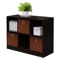 Espresso Brown Bookcase Storage with Bins M704433