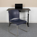 Navy Contoured Stack Chair with Sled Base N974250