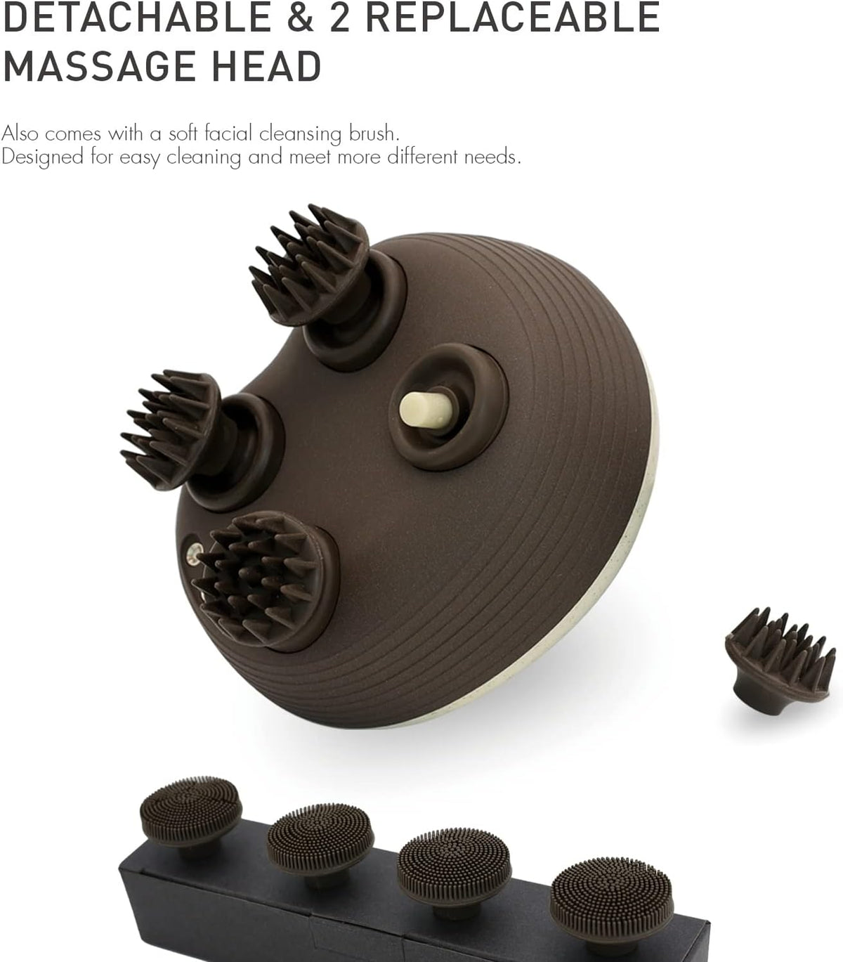 Electric Scalp Massager, Handheld Portable Mini IPX8 Waterproof Rechargeable Head Massager Q263404