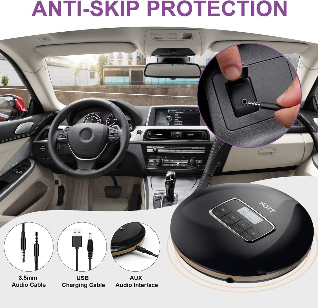 Portable CD Player with LCD Display Anti-Skip Black P75343