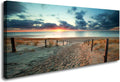 Canvas Wall Art Beach Sunset Ocean Nature 20in x40in Framed W68710