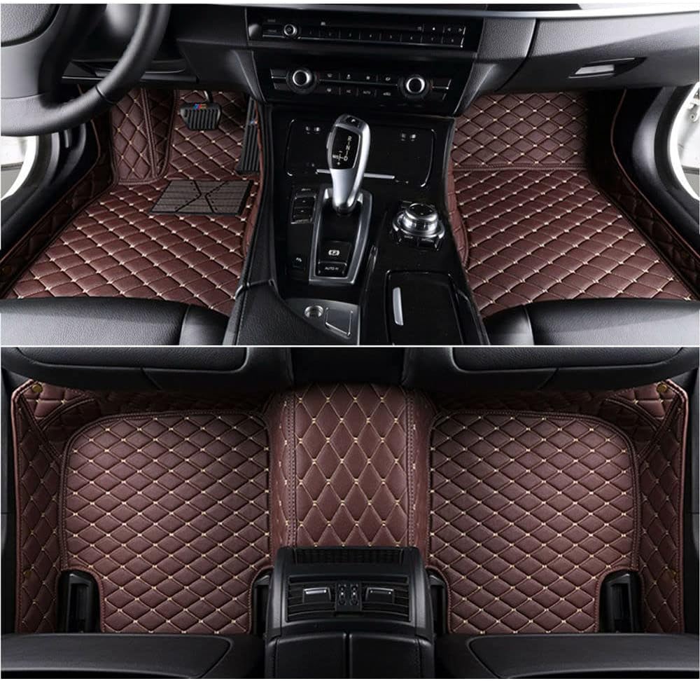 Dark Brown Leather Car Floor Mats I797230