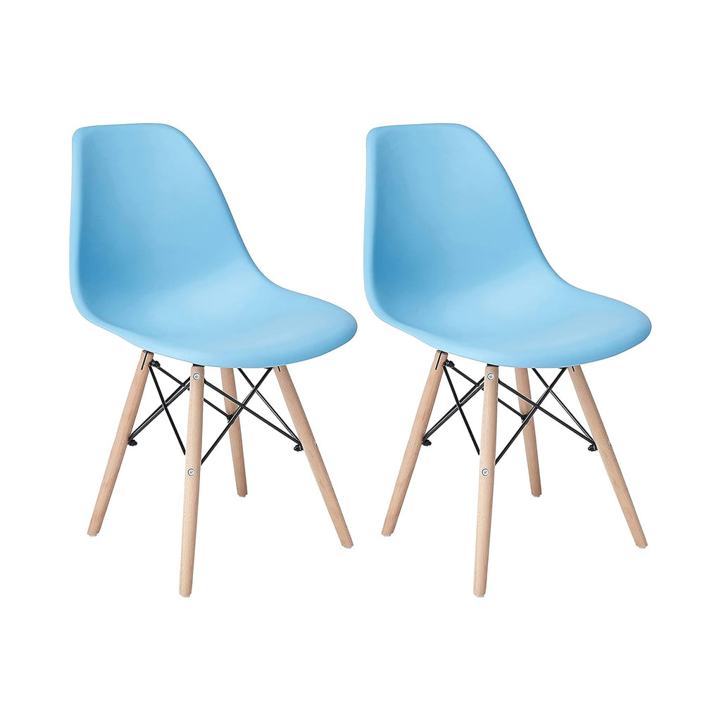 Beige Dining Chair with Natural Wood Legs, Set of 1 L9698