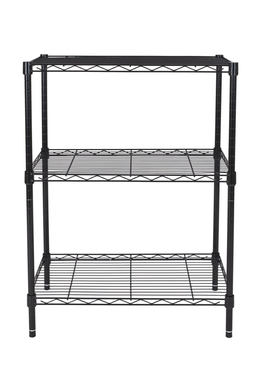 Steel 3-Tier Storage Shelf Unit Black D3083