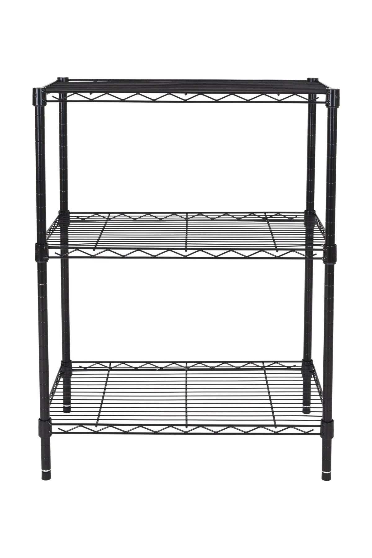 Steel 3-Tier Storage Shelf Unit Black D3083