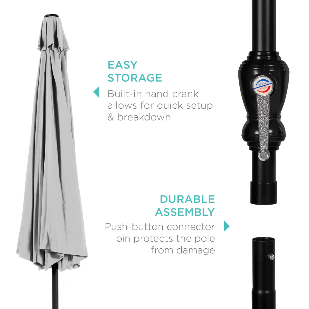 10ft Steel Patio Umbrella with Crank and Tilt J343802