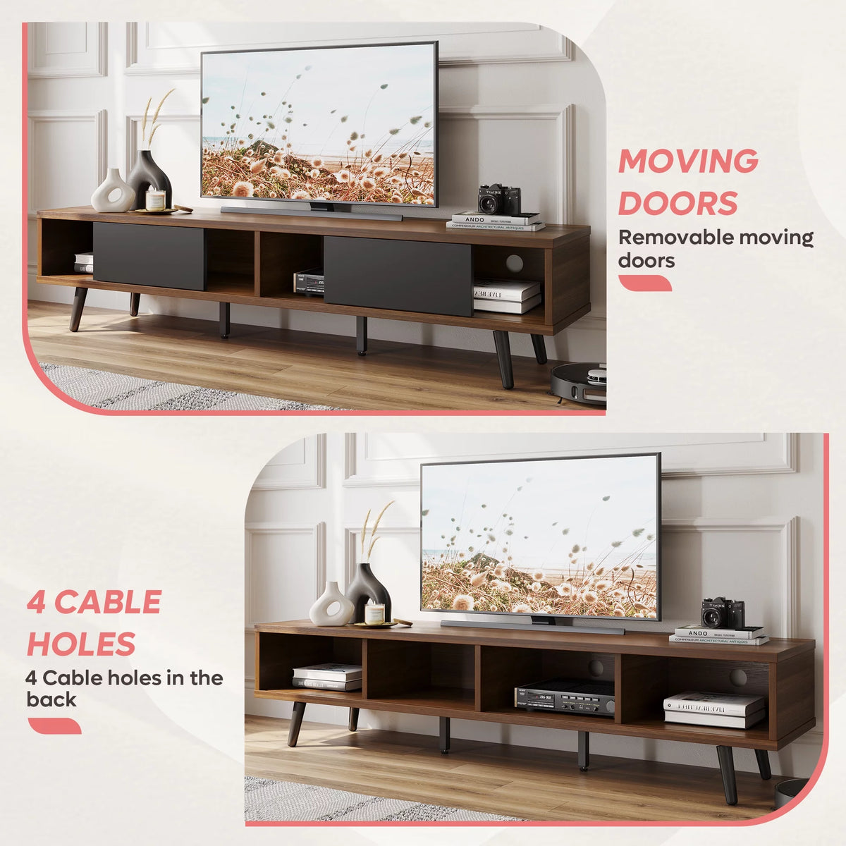 Mid Century Modern TV Stand with Storage P239