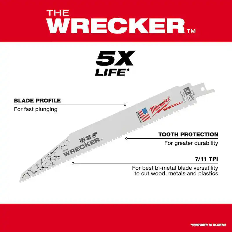 6 in. 7/11 TPI Reciprocating Saw Blades (5-Pack) I8904