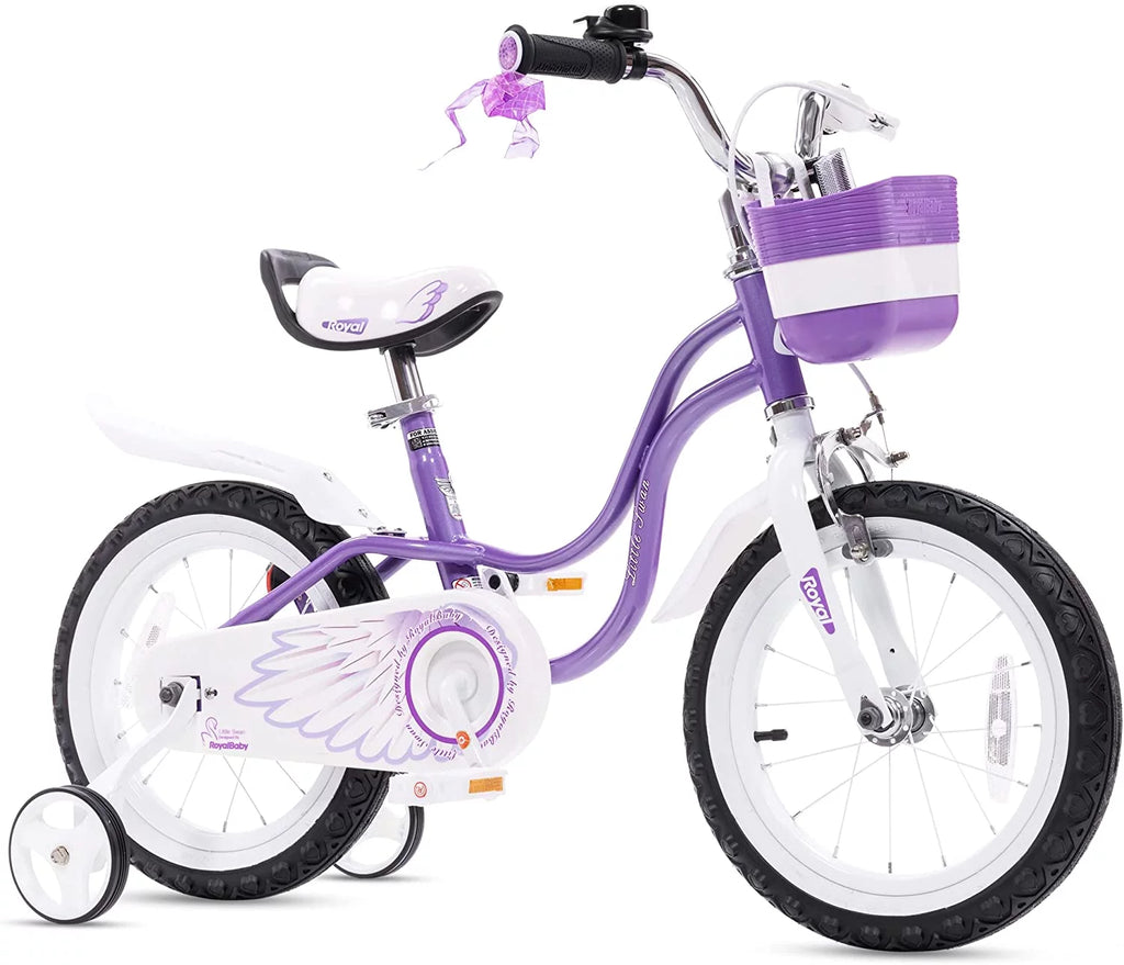 Light Pink 16 Girl's Bicycle with Training Wheels and Basket Q4016