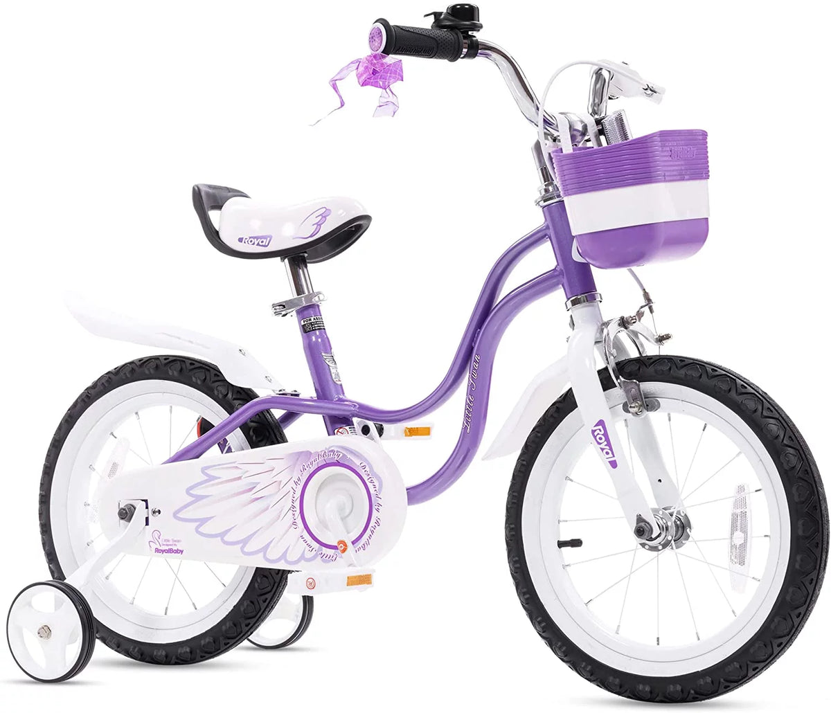 Light Pink 16 Girl's Bicycle with Training Wheels and Basket Q4016