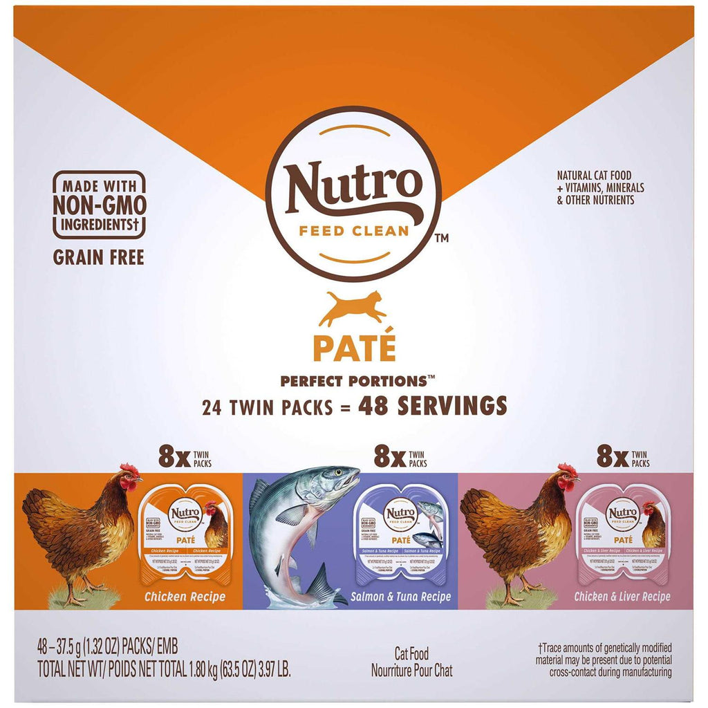 Grain Free Chicken Salmon Tuna Liver Wet Cat Food Pate Variety Pack O692