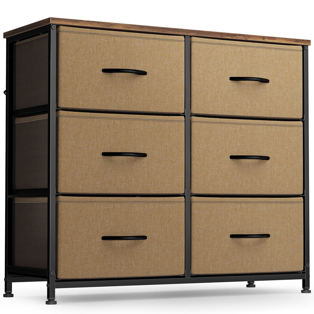 Black Grey 6 Drawer Dresser F566802