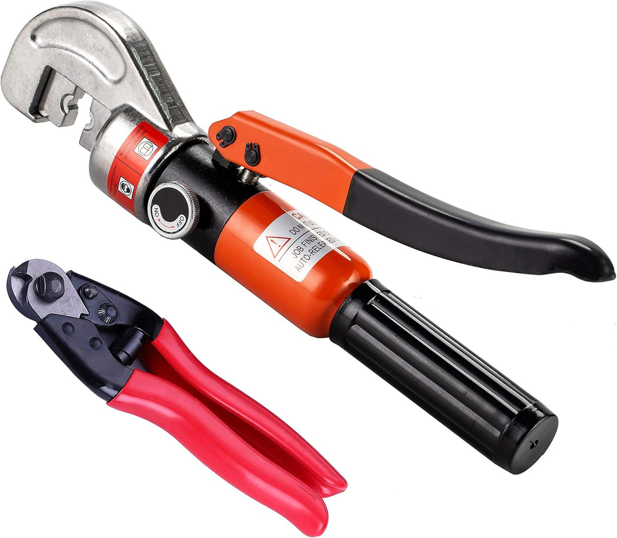 10 Ton Hydraulic Cable Crimper Hand Tool with 8 Pairs Dies and Cable Cutter I5967
