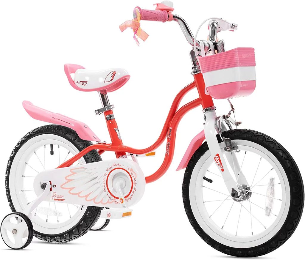 Light Pink 16 Girl's Bicycle with Training Wheels and Basket Q4016