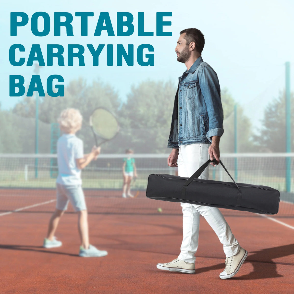 22 FT Portable Pickleball Net with Carrying Bag W28236