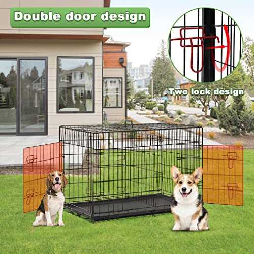 48 Inch Folding Wire Dog Crate with Double-Door A362132