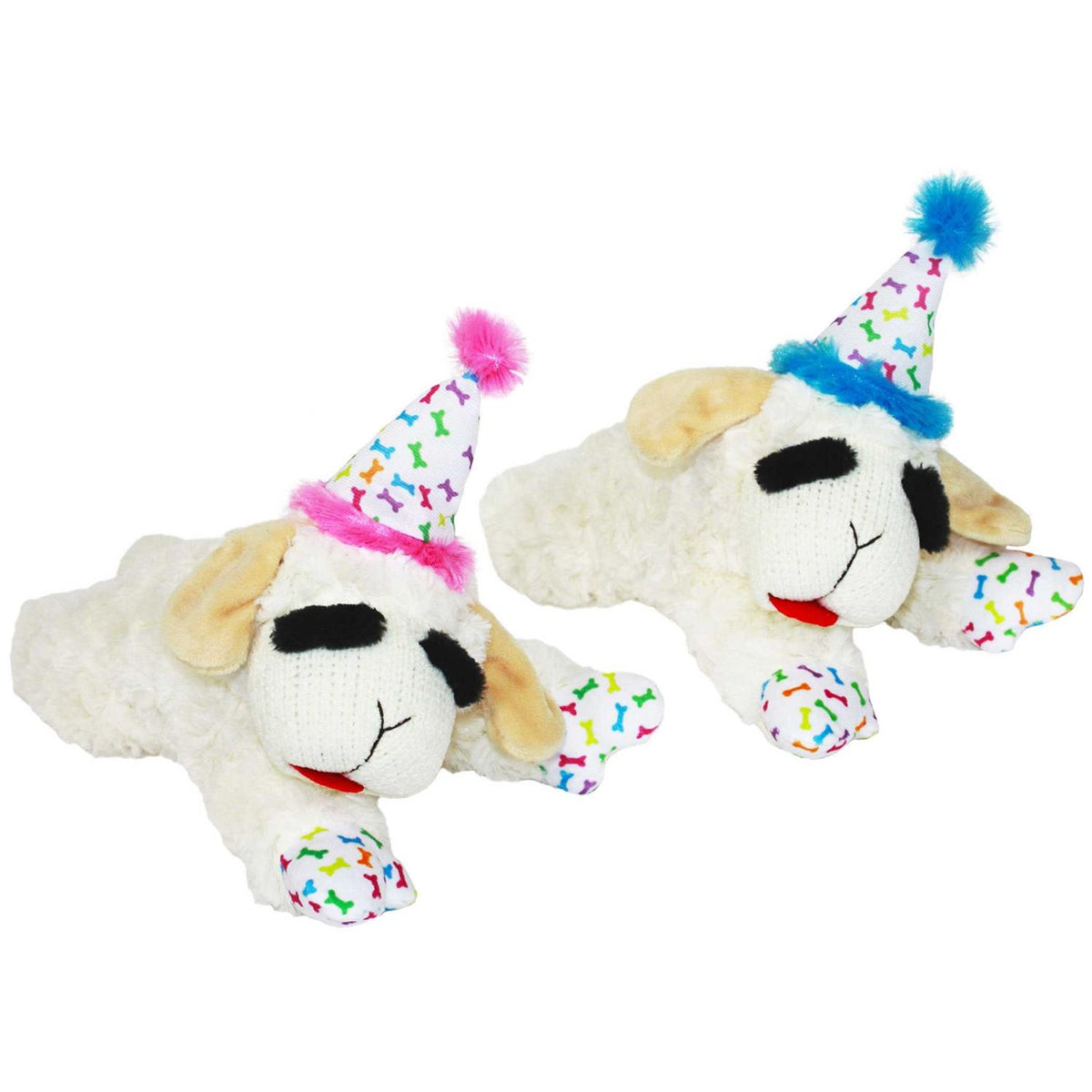 Lamb Chop Dog Toy with Birthday Hat E703210
