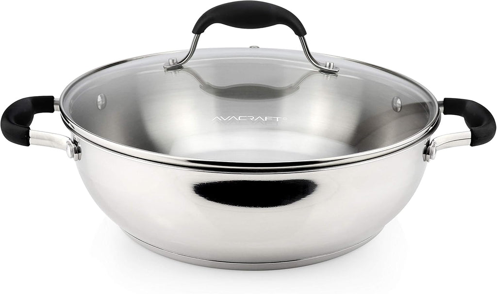 18/10 Stainless Steel 11 Inch Everyday Pan with Glass Lid U5337