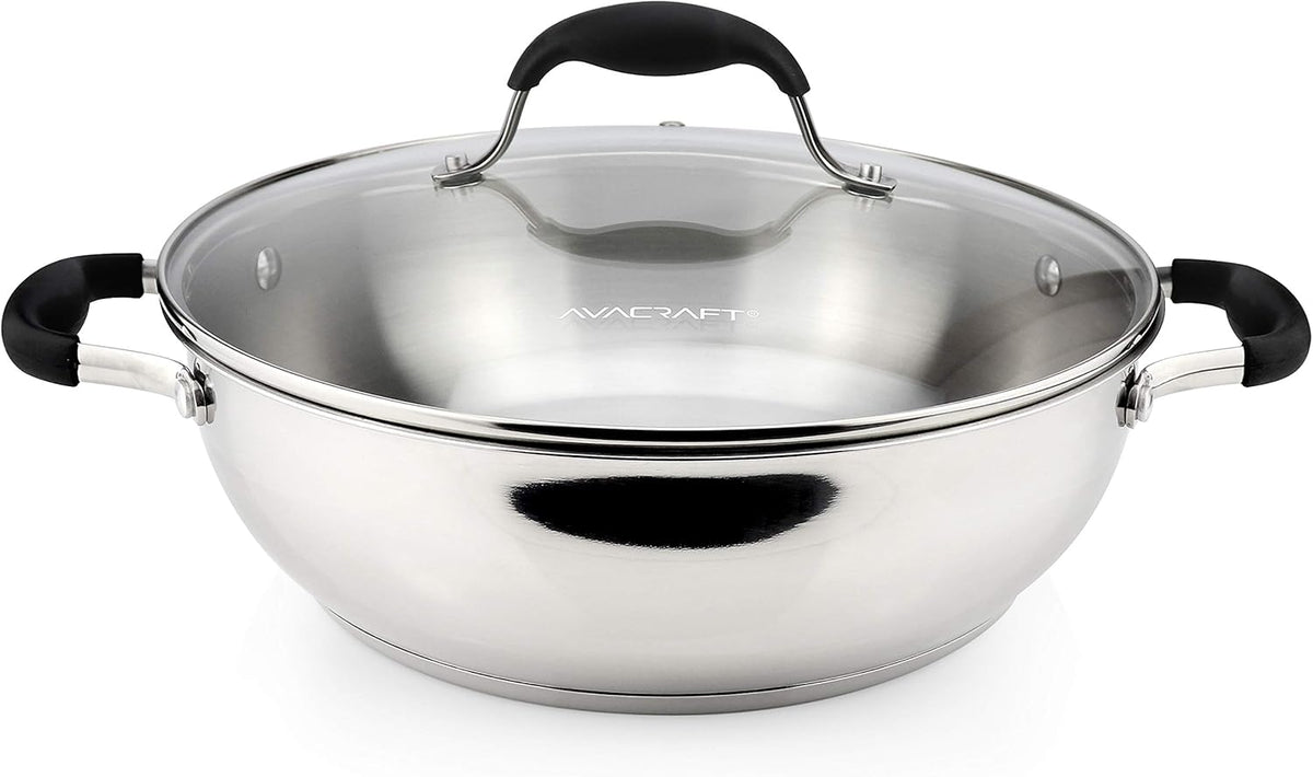 18/10 Stainless Steel 11 Inch Everyday Pan with Glass Lid U5337