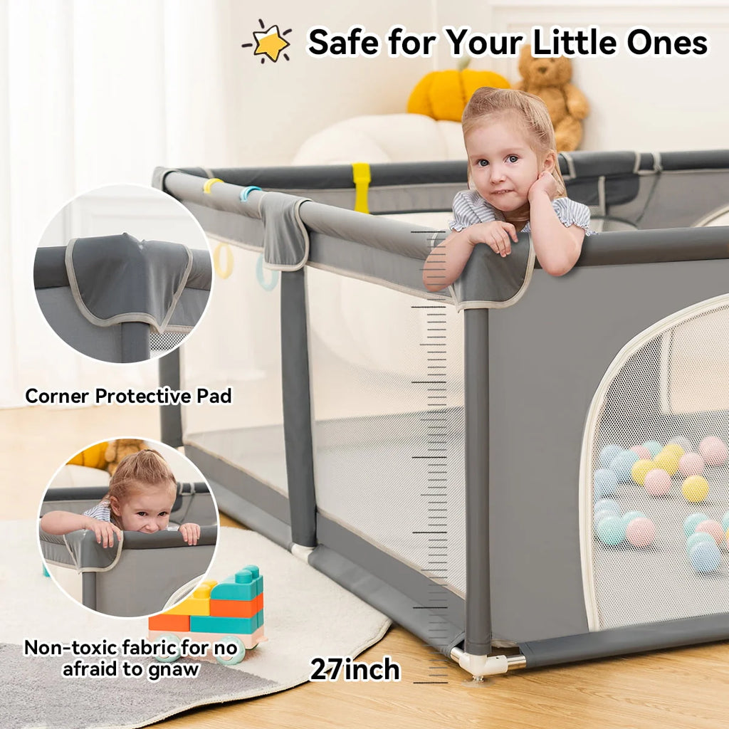 63x63'' Gray Baby Playpen Z78284