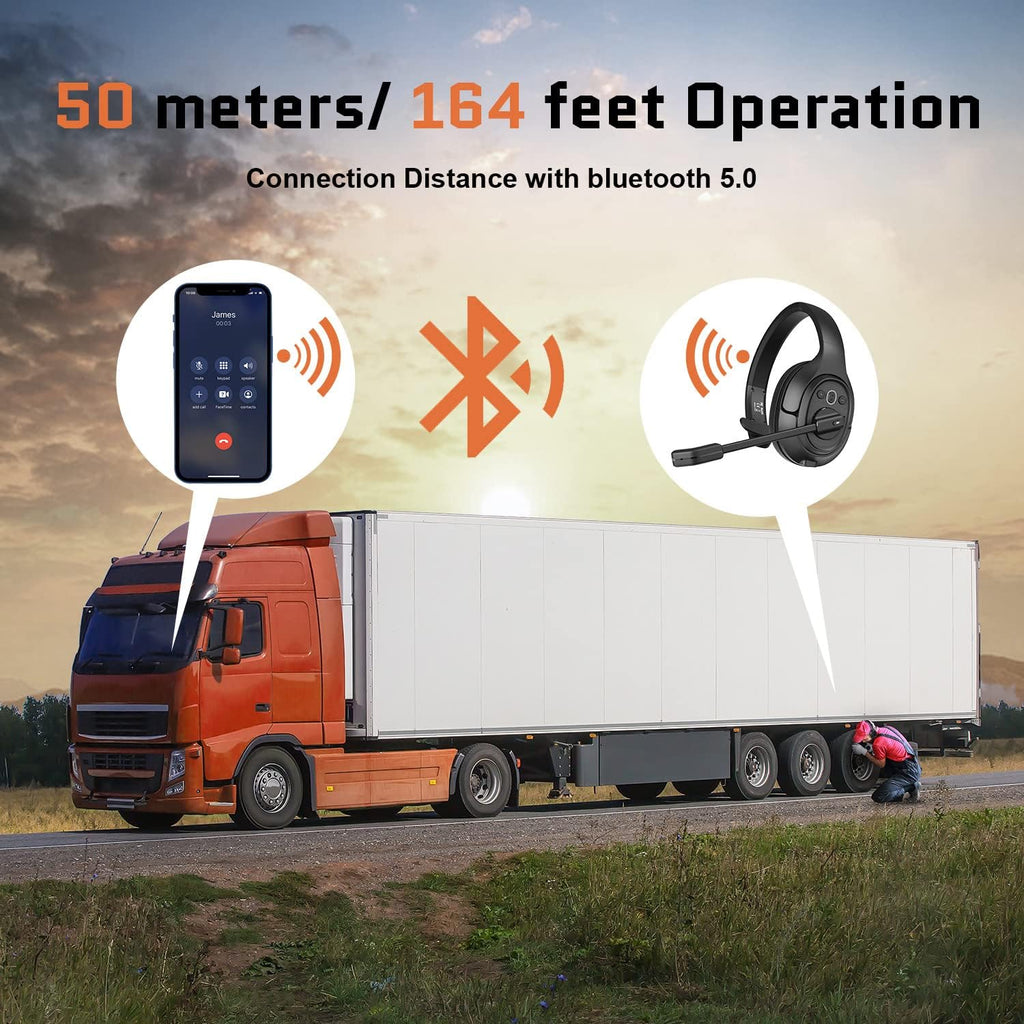 Noise Canceling Trucker Bluetooth Headset with Microphone N819410