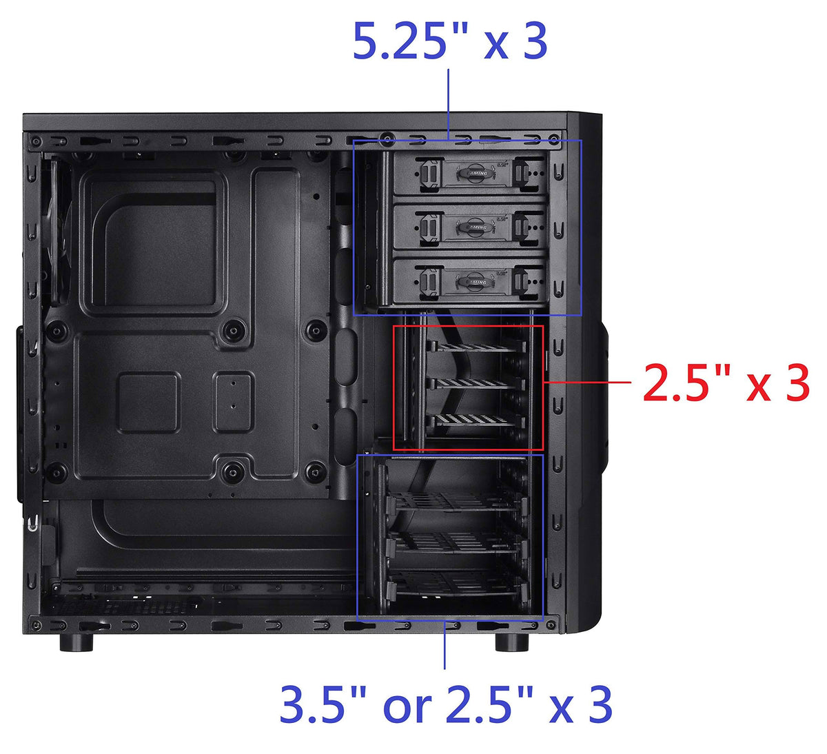 ATX Mid Tower Computer Chassis I913747