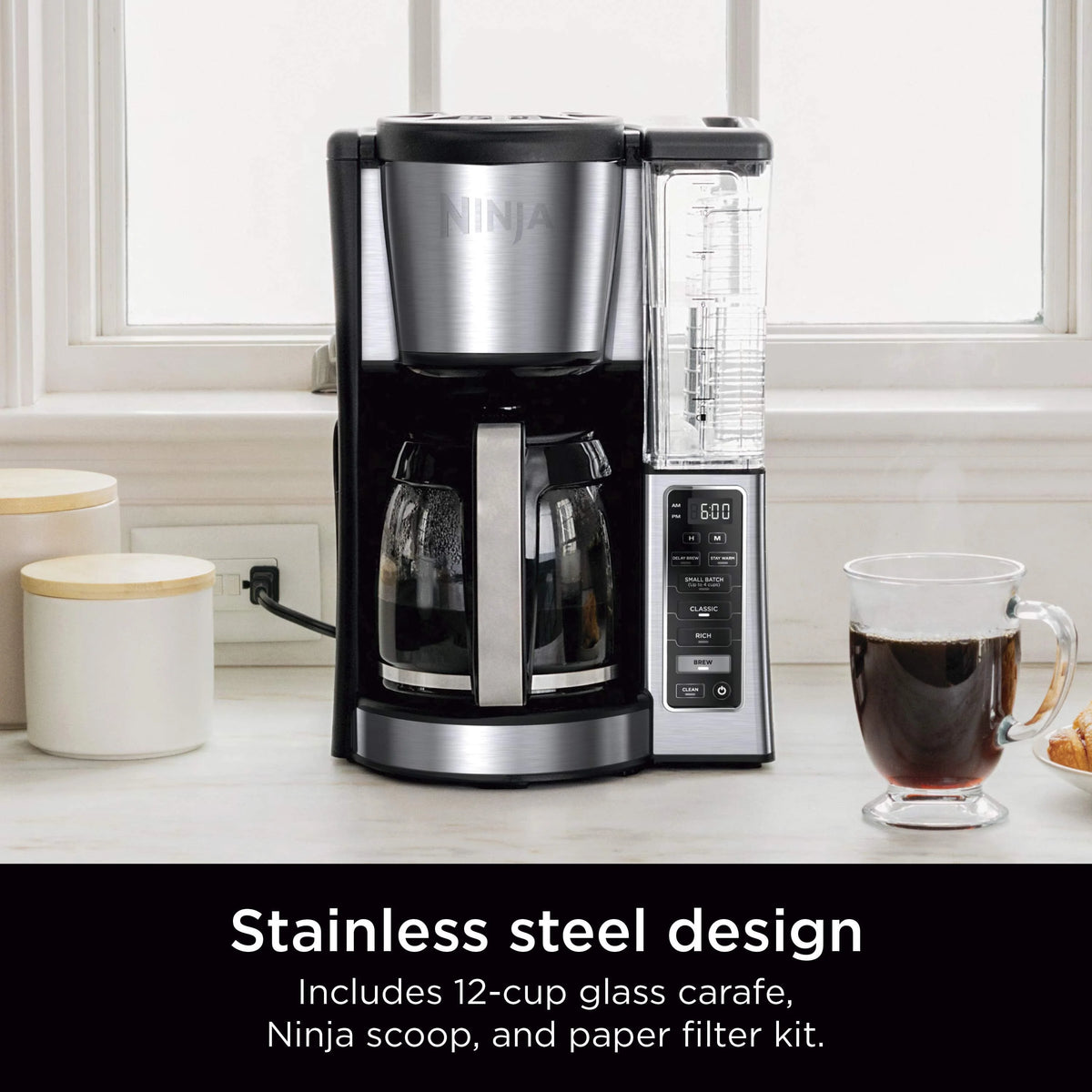12-Cup Programmable Coffee Maker with Glass Carafe H334609