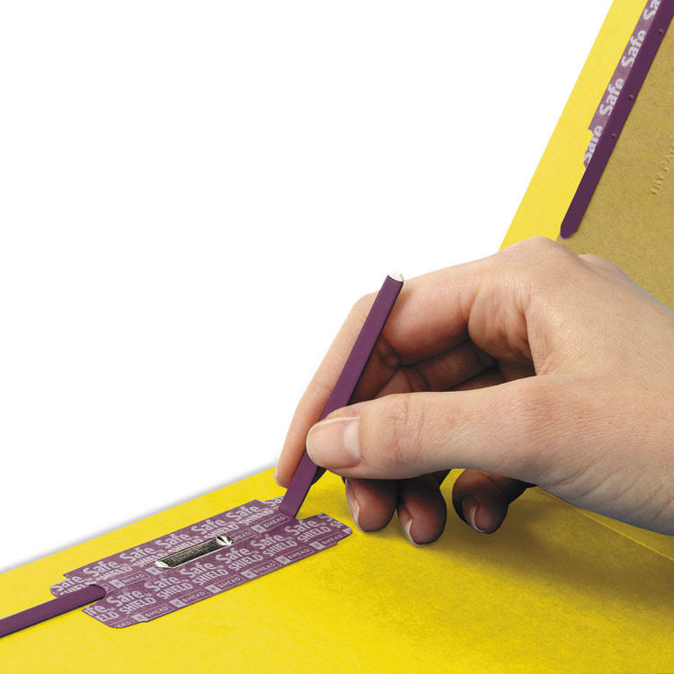 End Tab Classification Folders, Legal Size, 2 Dividers, Yellow, 10/Box R2572