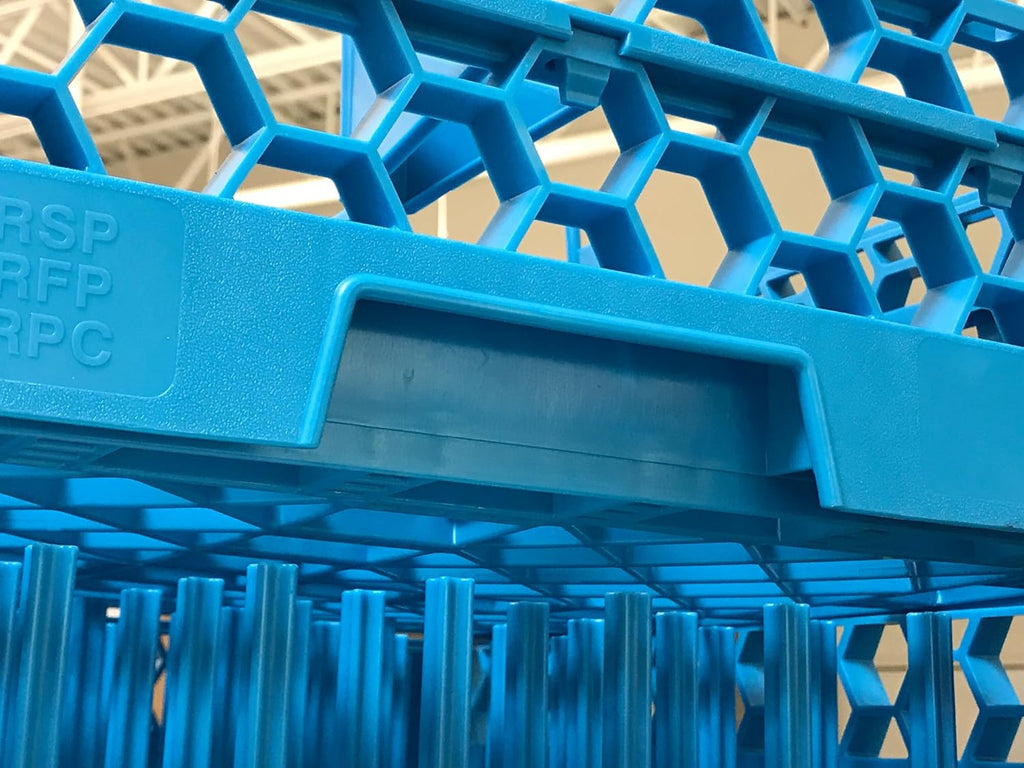 16 Compartment Glass Rack with 2 Extenders, Blue E838
