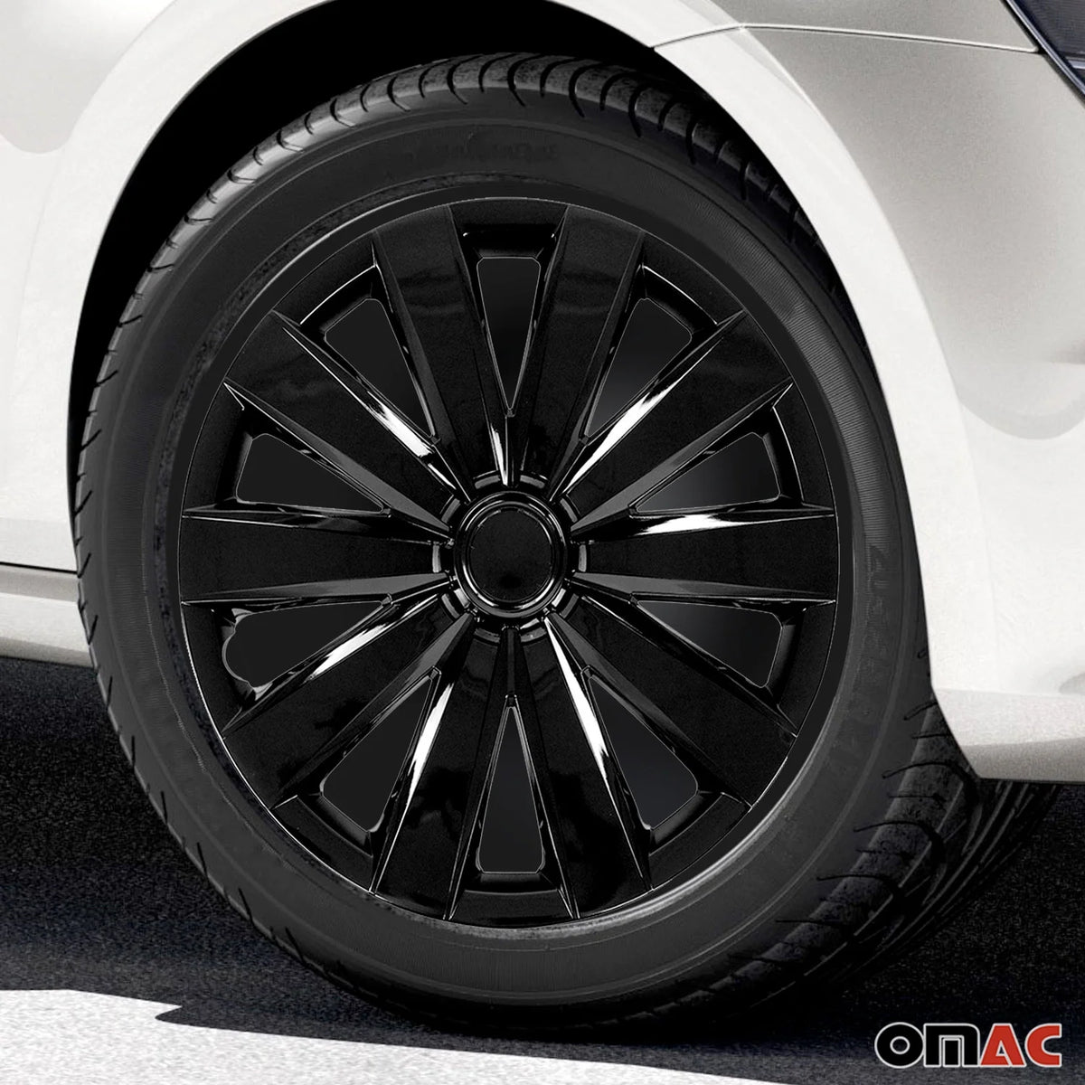 16 Wheel Covers Hubcaps 4Pcs Black W437190