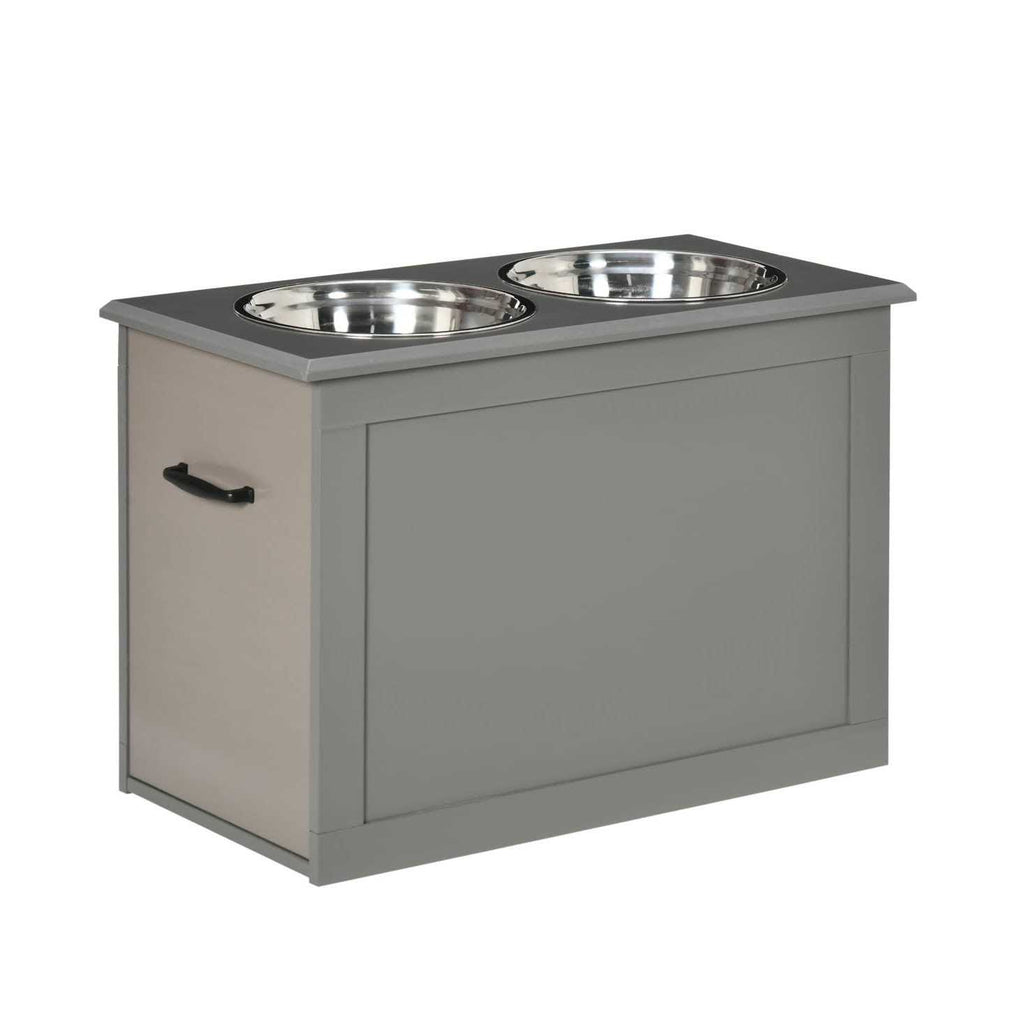 Raised Pet Feeding Station with 2 Stainless Steel Bowls B2323