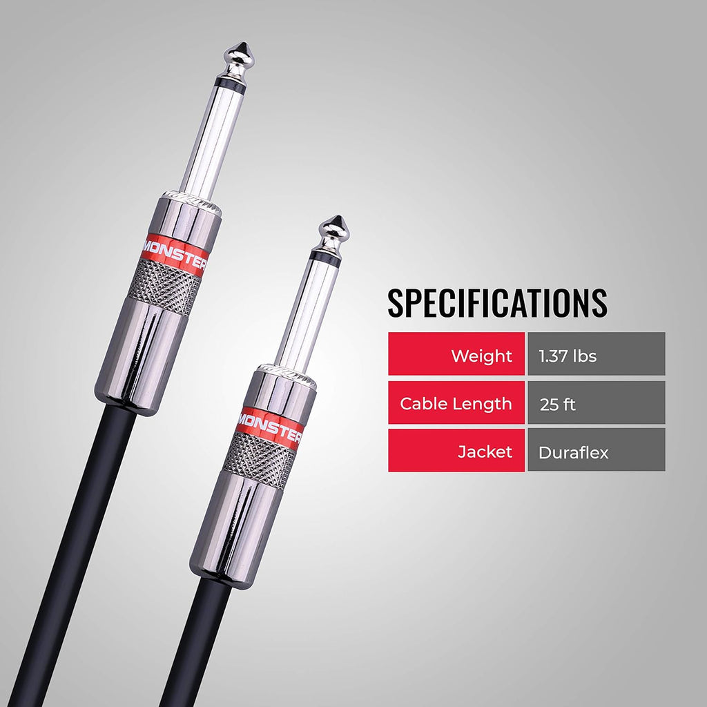 Speaker Cable 25 ft Straight 1/4 Plugs X8969
