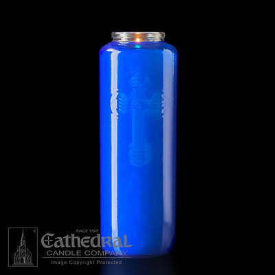 6-Day Glass Offering Candle Blue Case of 12 L84986
