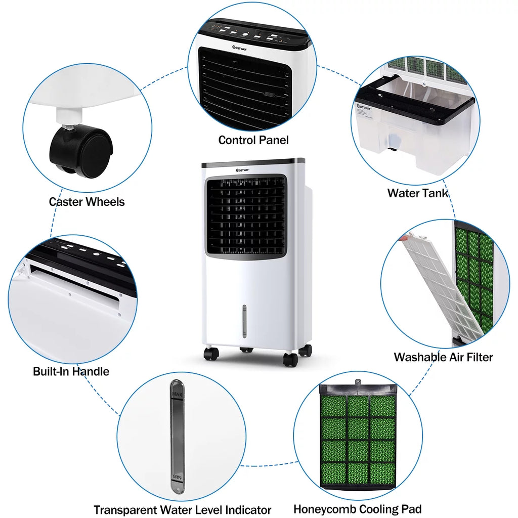Portable Cooler Fan Humidify Anion Remote Control N1629