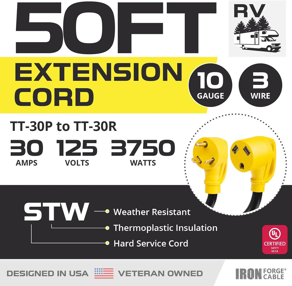 30 Amp 15 Ft RV Extension Cord X824017