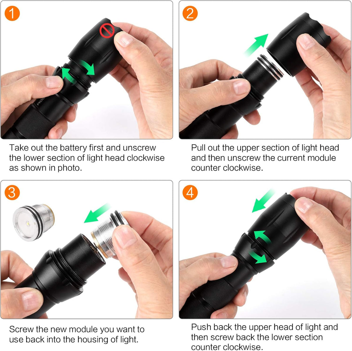 Zoomable Hunting Light Kit with Interchangeable LED Modules A9780