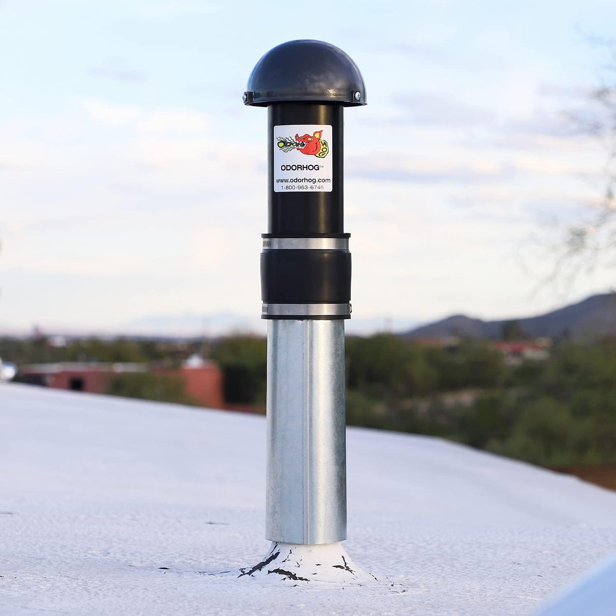 Black ABS Vent Stack Pipe Filter with Mushroom Cap B106988