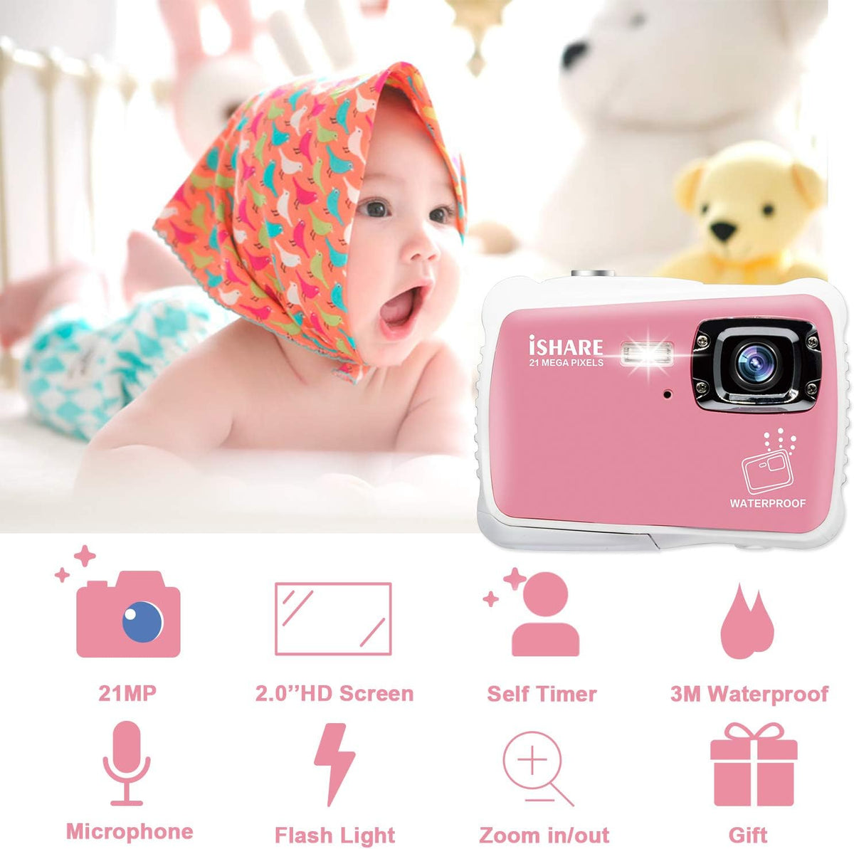 21MP HD Waterproof Kids Camera F166457