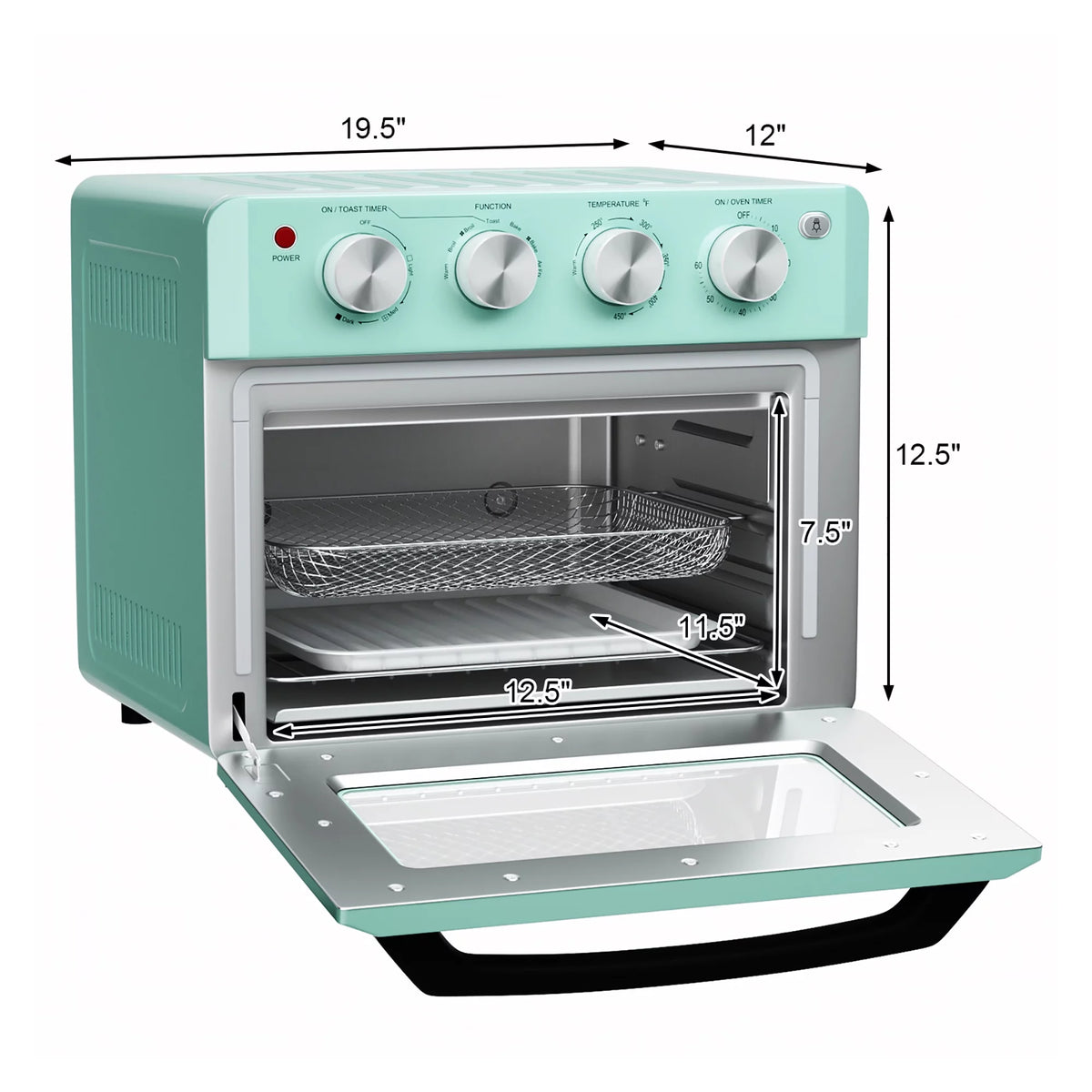 19 QT Air Fryer Toaster Oven with 5 Accessories E7074