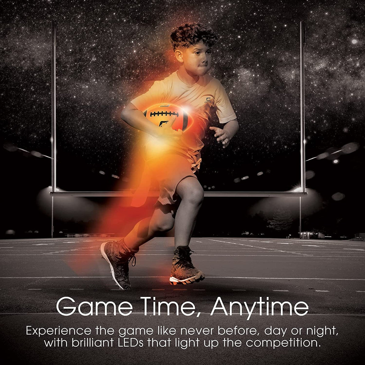 Light Up Official Size Water Resistant Football with Pump I12810