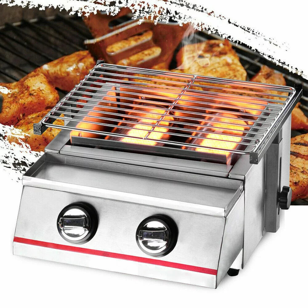 2 Burners Portable Stainless Steel Gas Grill V4574