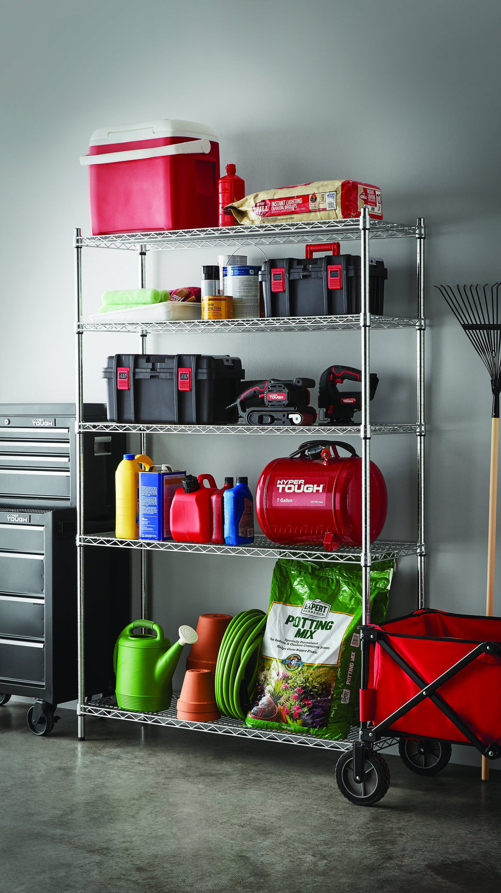 Chrome Wire 5-Tier Heavy Duty Shelf Q48830