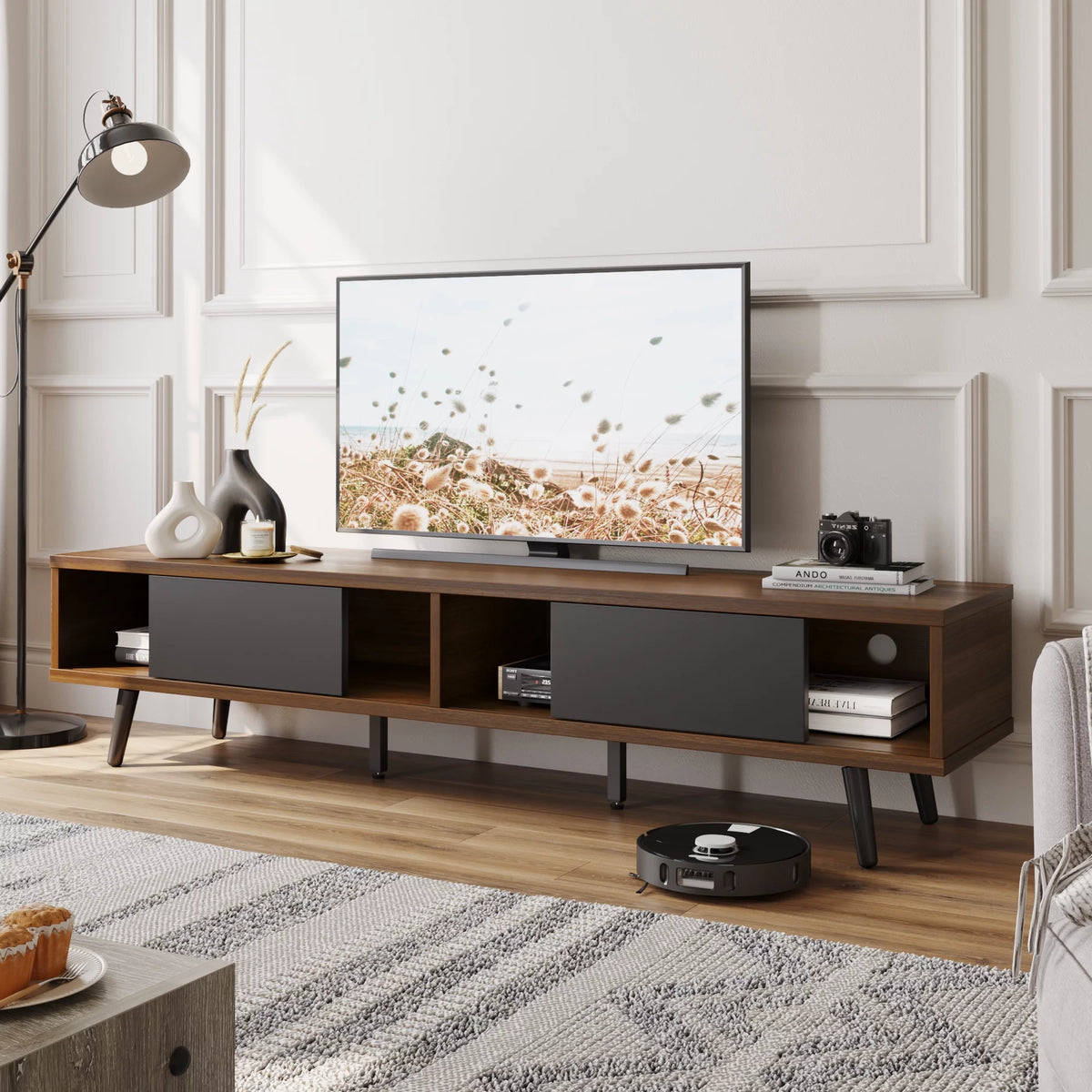 Mid Century Modern TV Stand with Storage P239