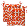 Orange Rectangle Outdoor Tufted Seat Cushion 2-Pack H5126