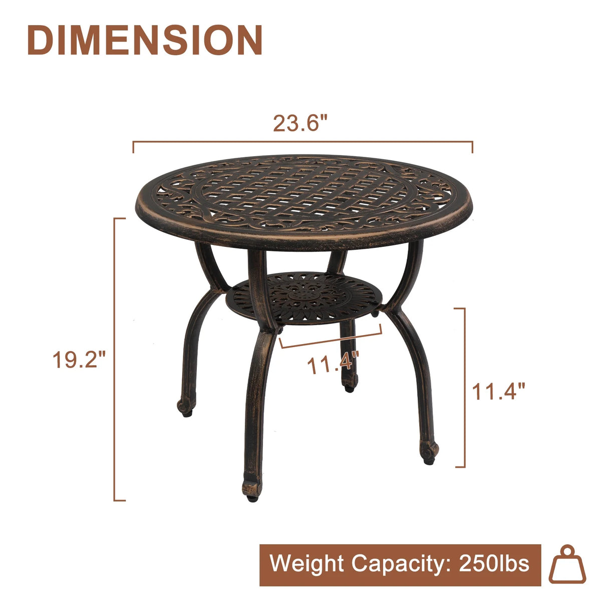 21 in Aluminum Square Side Table S975716