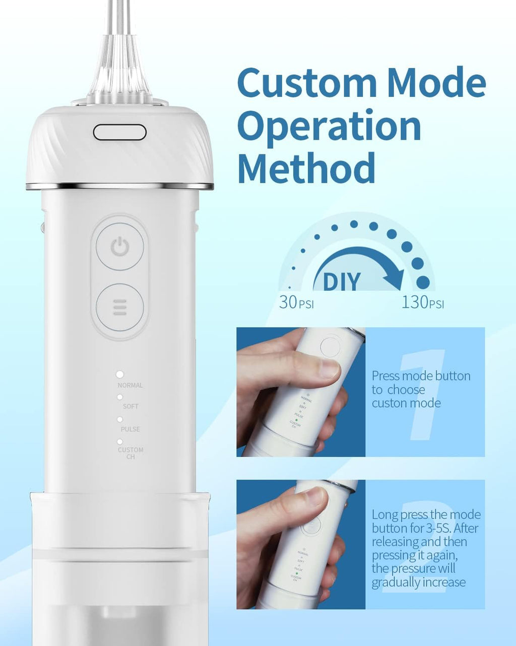 Cordless Portable Water Flosser with Telescopic Water Tank C206