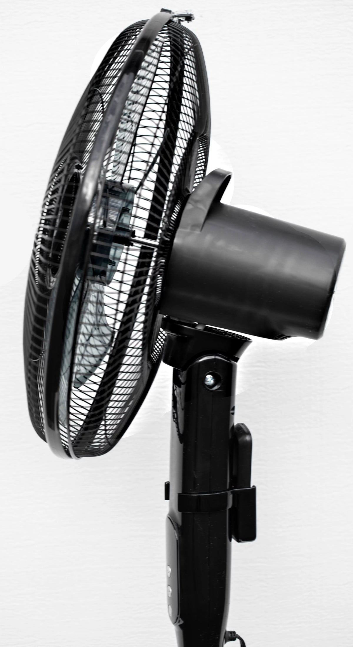 16 12-Speed Adjustable Height Pedestal Fan with Remote Control, Black P55401