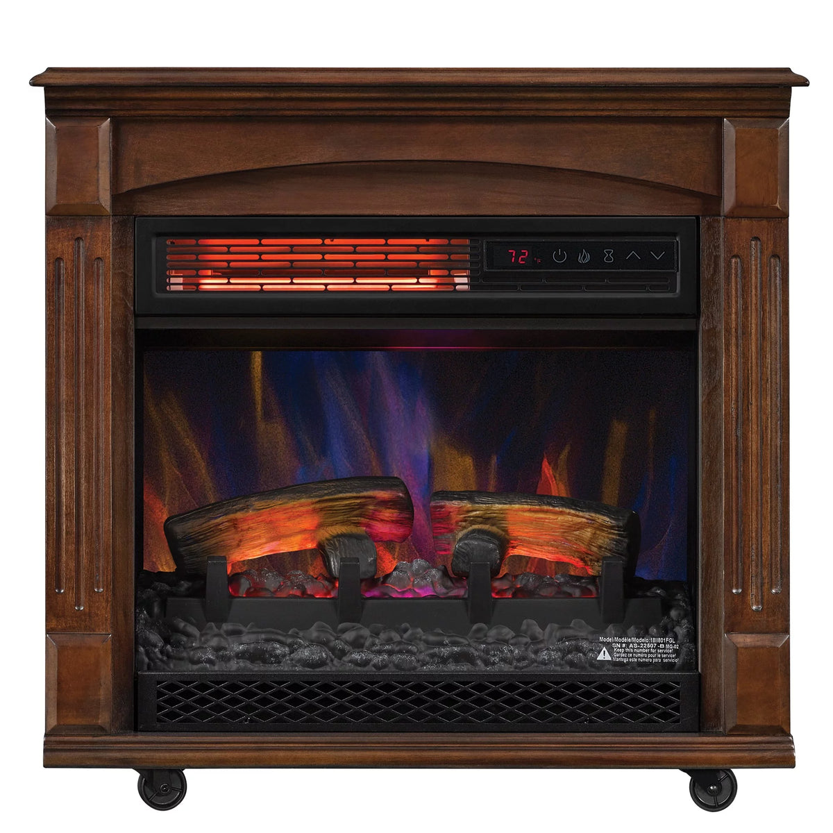 Rolling Mantel with 3D Infrared Quartz Electric Fireplace K952561